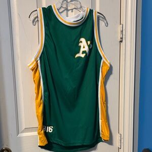 A’s Baseball Green and Yellow Athletic Jersey